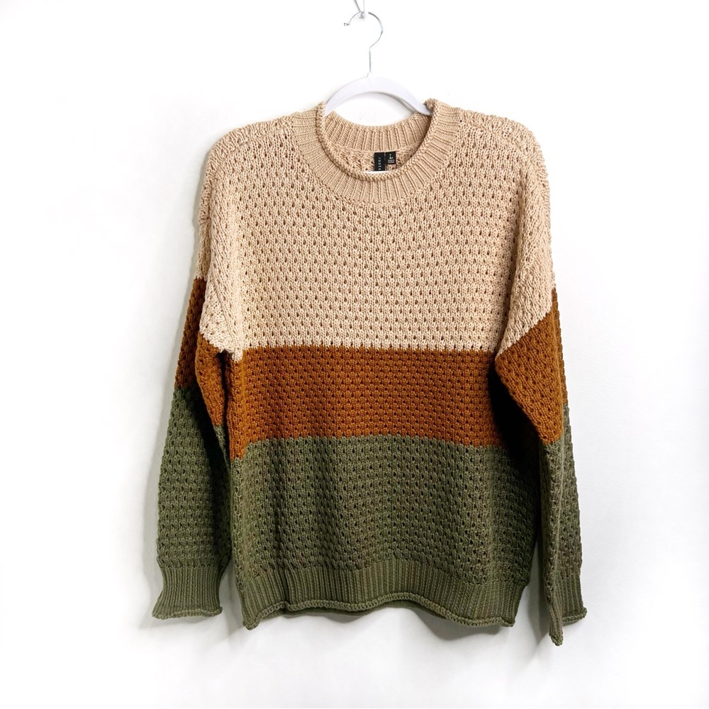 Knot Sisters Zella Colorblock Knit Sweater NWT